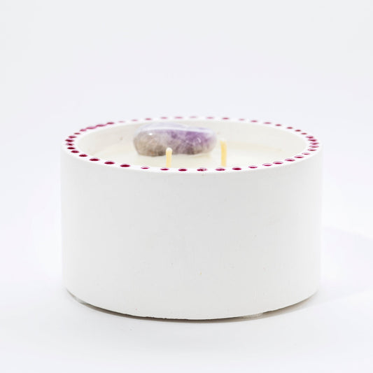 Energy Cleansing XL Candle in Stone, Musk with Flowers and Citrus