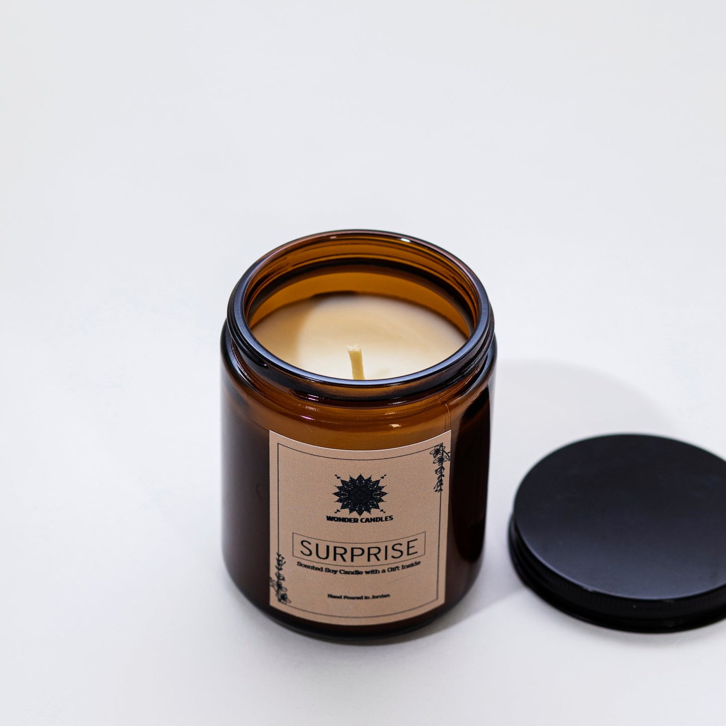 'Surprise' Candle with a Gift (Beaded Ring), Lavender and Sage - Wonder Candles