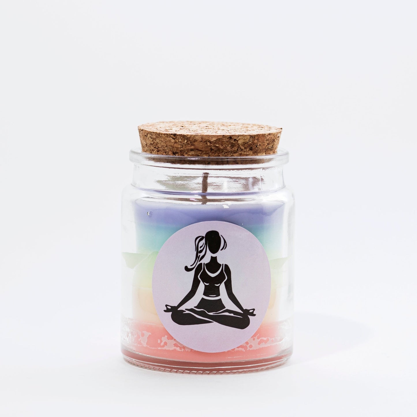 7-chakras Rainbow Candle, Lemongrass with Orange