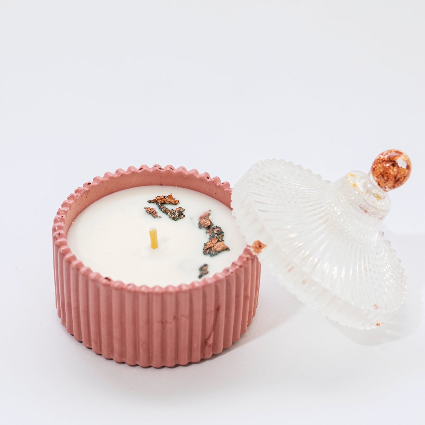 Candle in Stone with Resin Lid, Pomegranate with Citrus