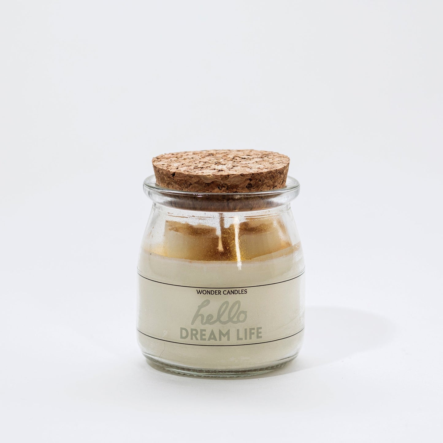 ‘Hello Dream Life’ Candle in Small Jar, Amber with Musk