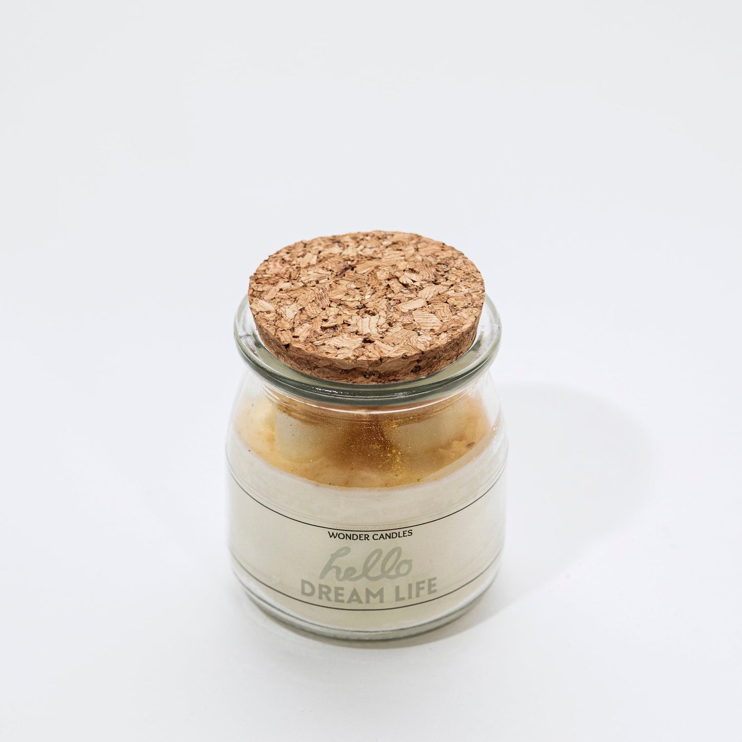 ‘Hello Dream Life’ Candle in Small Jar, Amber with Musk