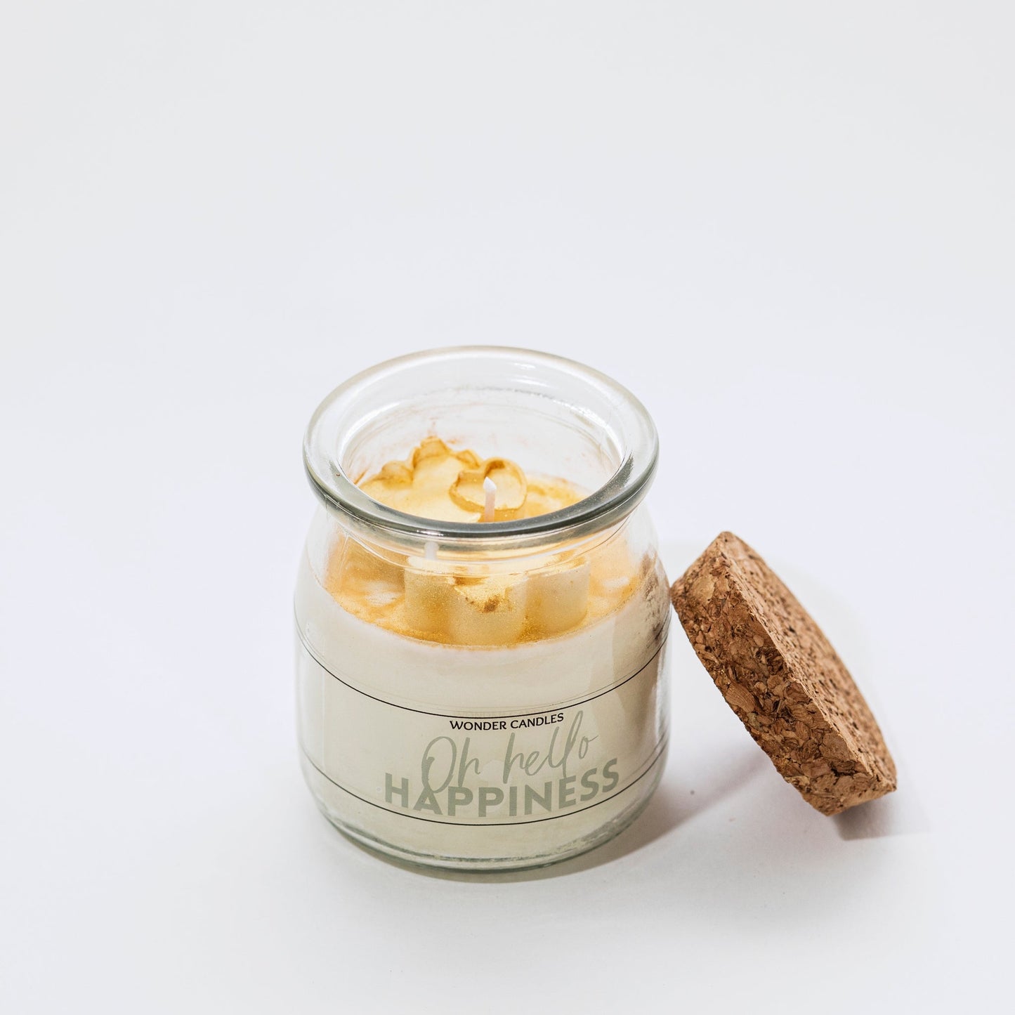 ‘Hello Happiness’ Candle in Small Jar, Gardenia