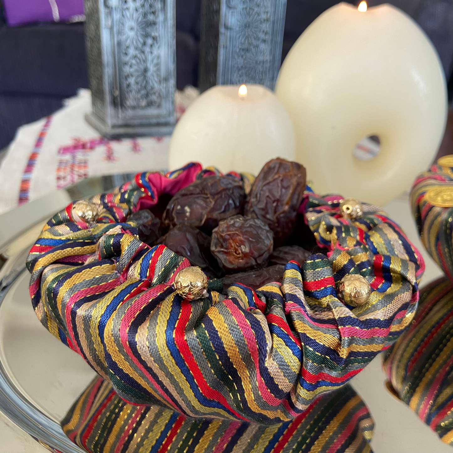 Set of two Sayah dates/ nuts/ chocolate bowl cover, From Nabila's Creations