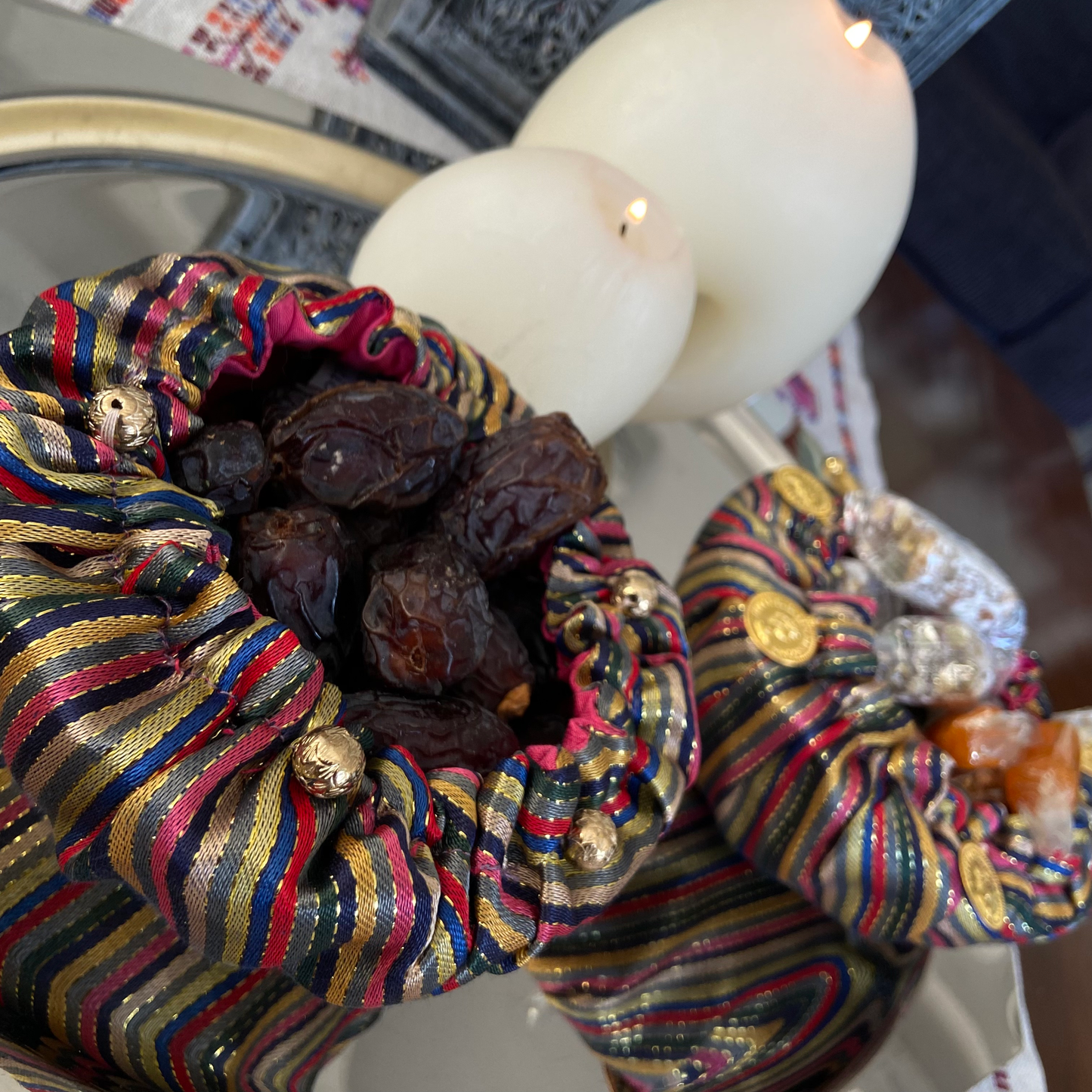 Set of two Sayah dates/ nuts/ chocolate bowl cover, From Nabila's Creations