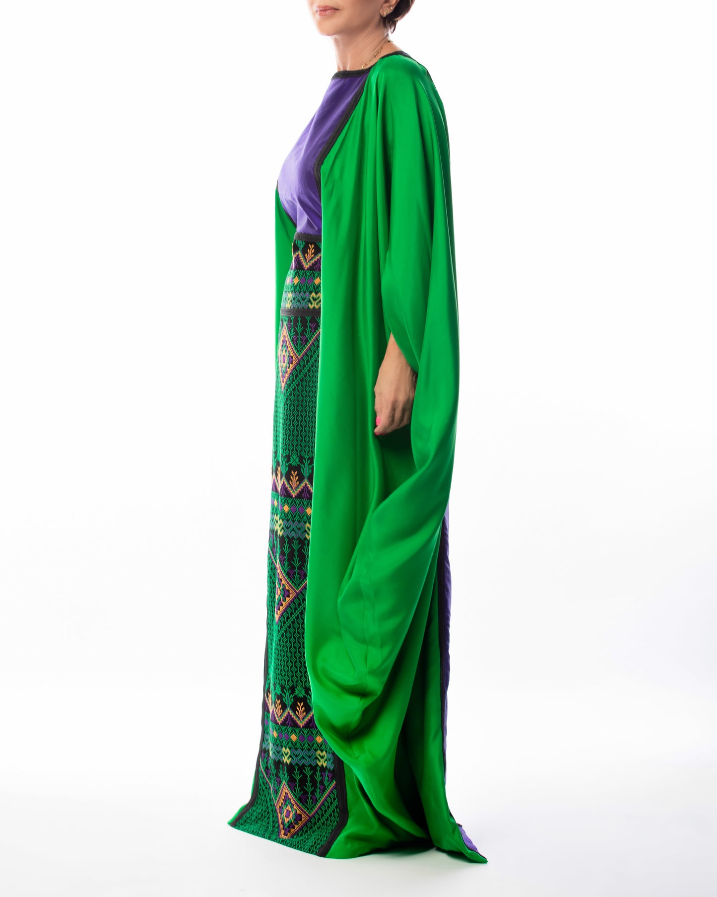 Mixed Silk Maxi Dress, From Kanz