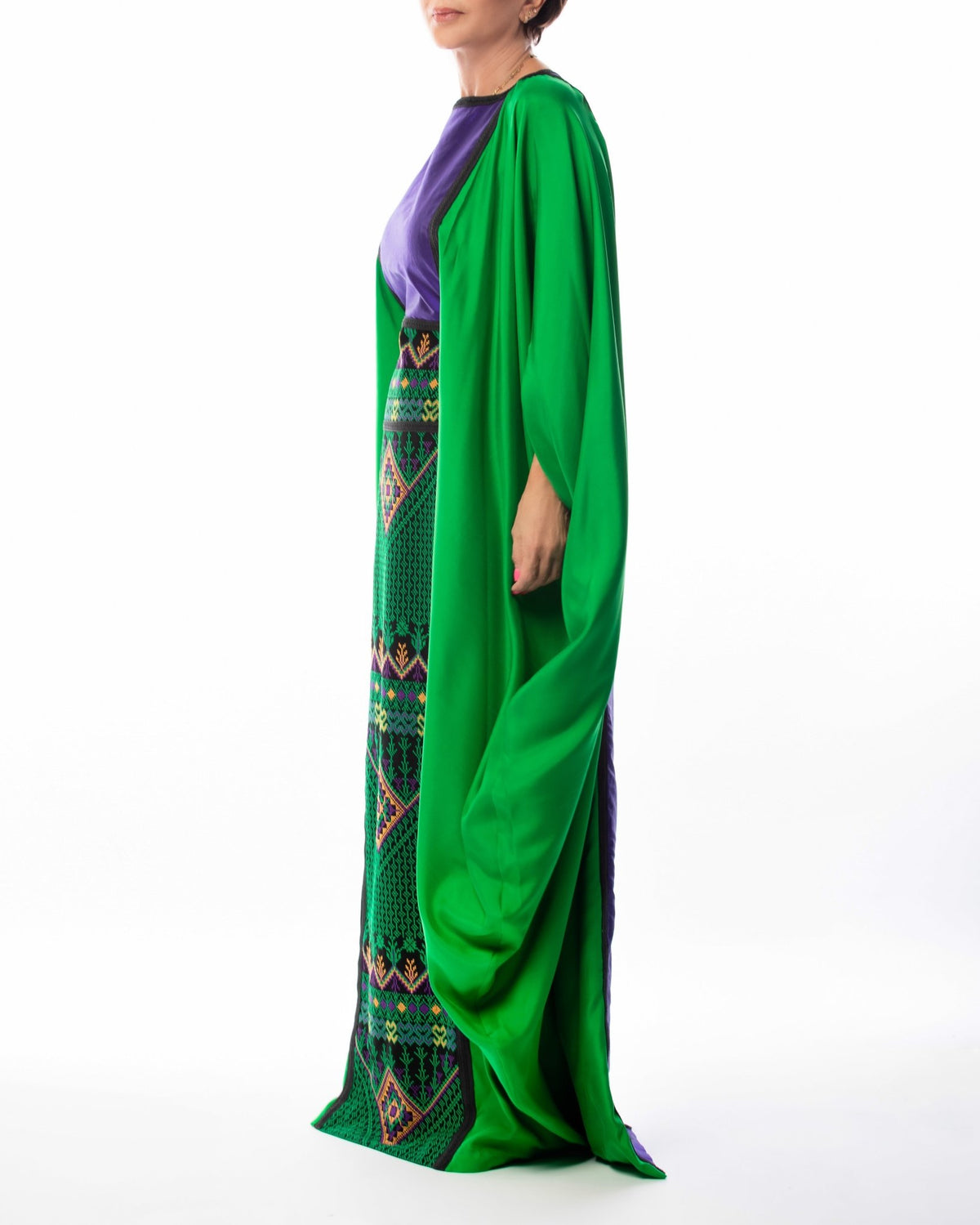 Mixed Silk Maxi Dress, From Kanz - Virtual Bazaar Jordan