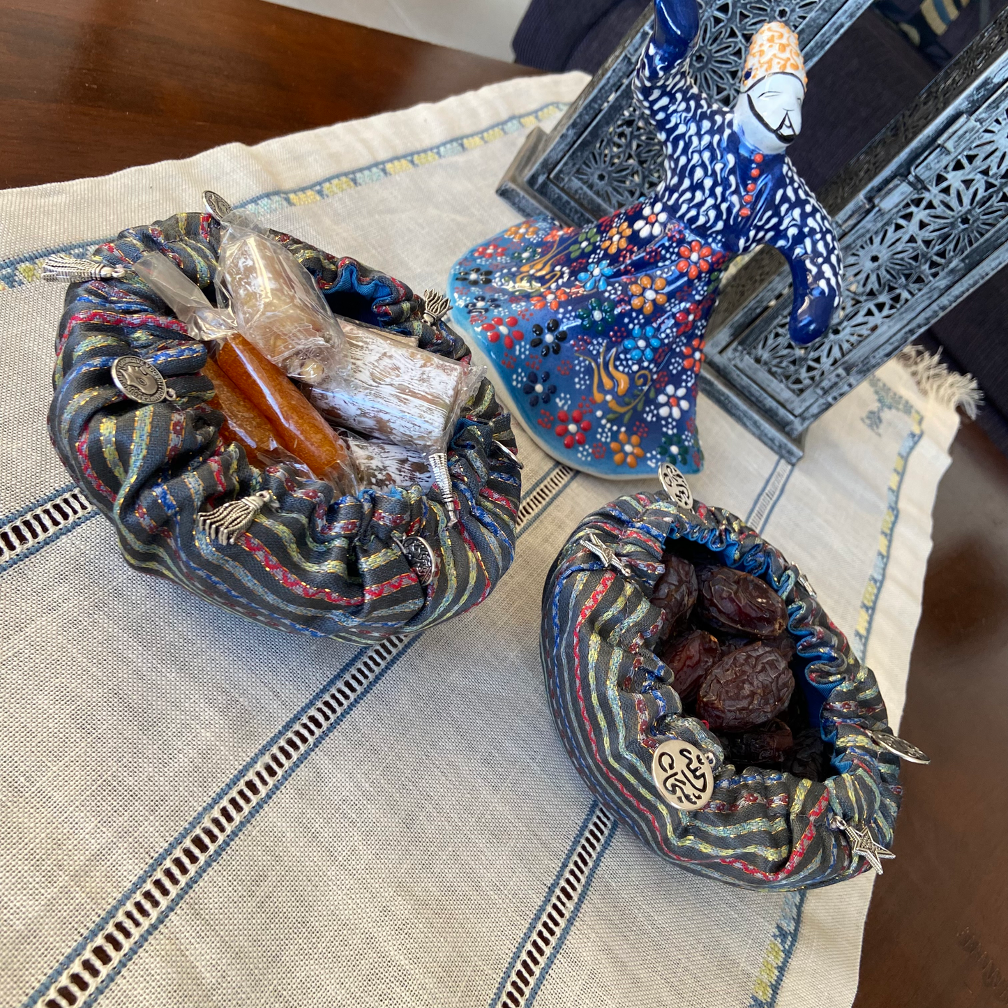 Set of two Sayah dates/ nuts/ chocolate bowl cover, From Nabila's Creations