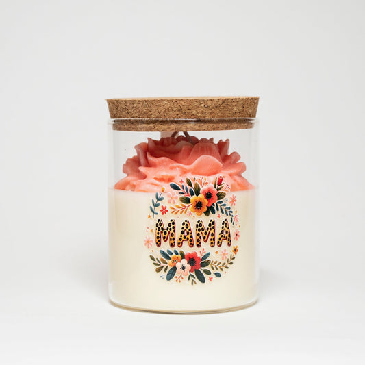 "Mom" Candle, Glowing in the Dark, 380 ml, Cherry and Lemon - Wonder Candles