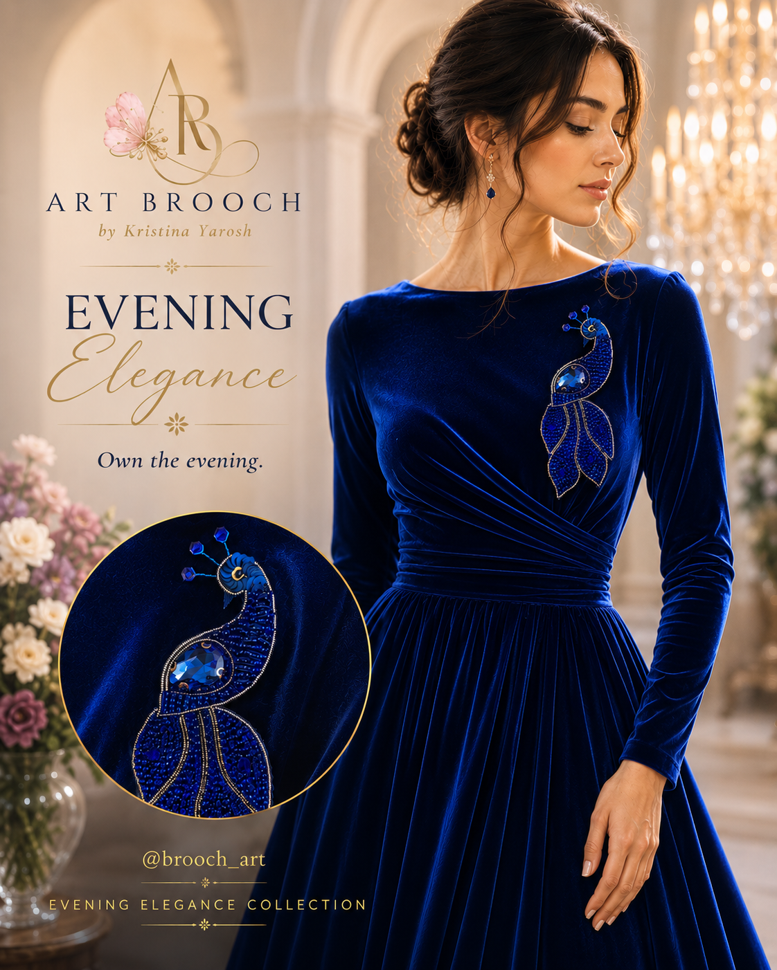 Royal Blue Brooch Pin