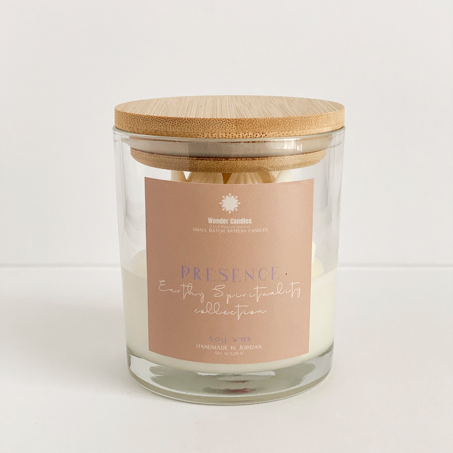 'Presence' Candle with Lotus Flower, Lavender, 300ml - Wonder Candles