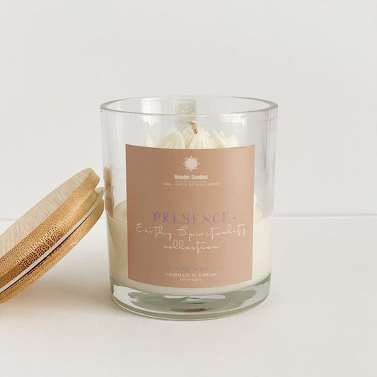 'Presence' Candle with Lotus Flower, Lavender, 300ml - Wonder Candles