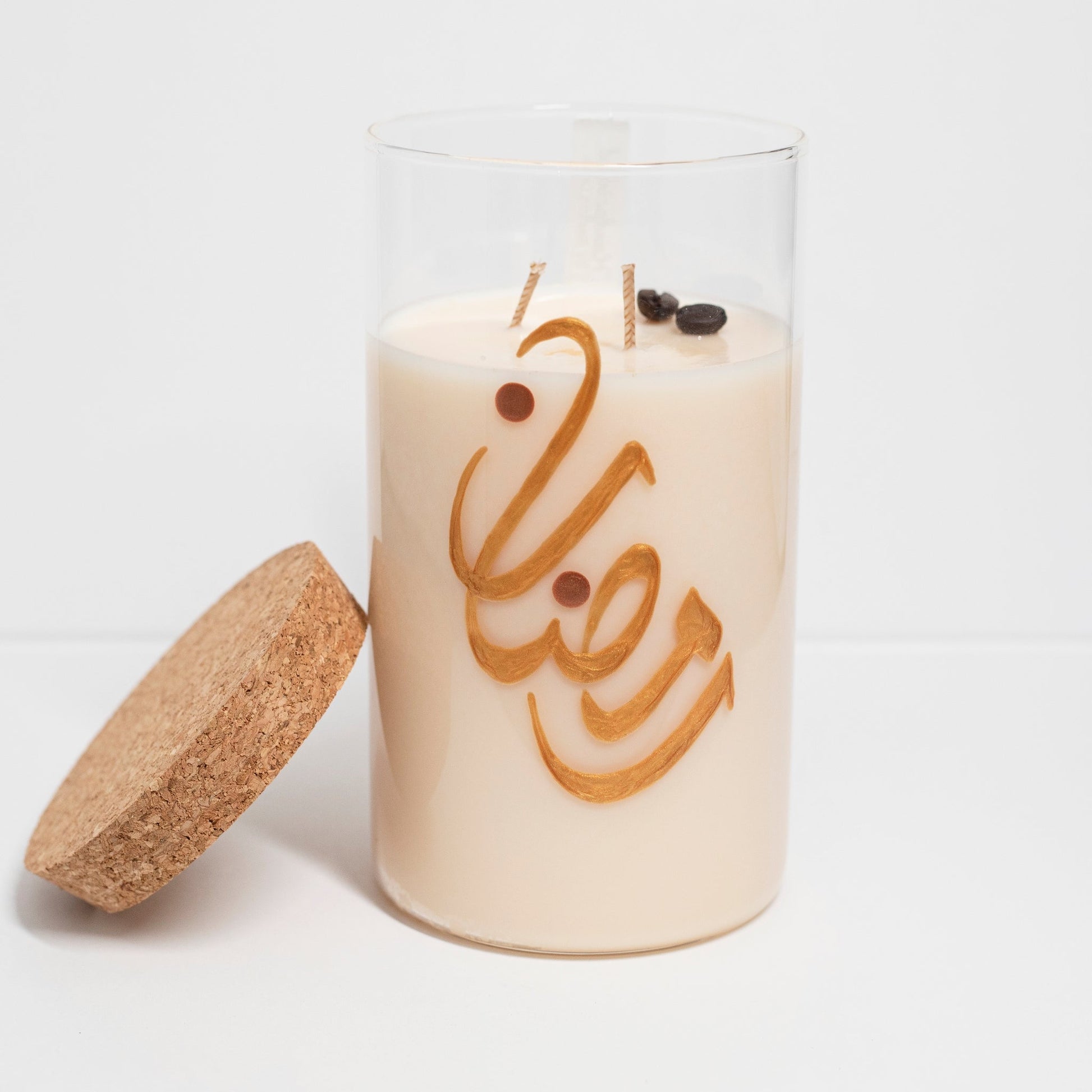 Ramadan Candle in Hand painted Jar, Brasilian Coffee and Cane, 750ml - Wonder Candles