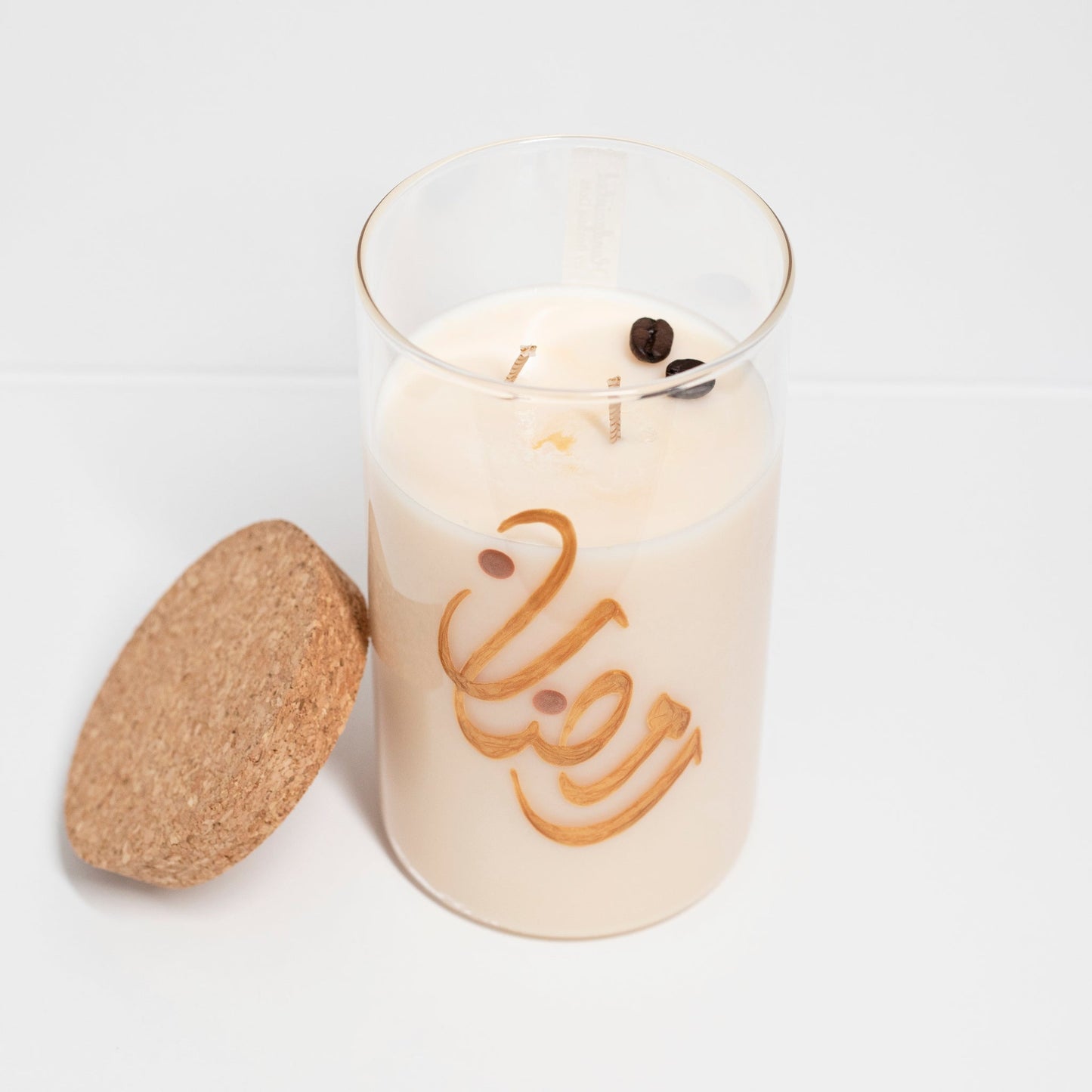 Ramadan Candle in Hand painted Jar, Brasilian Coffee and Cane, 750ml - Wonder Candles