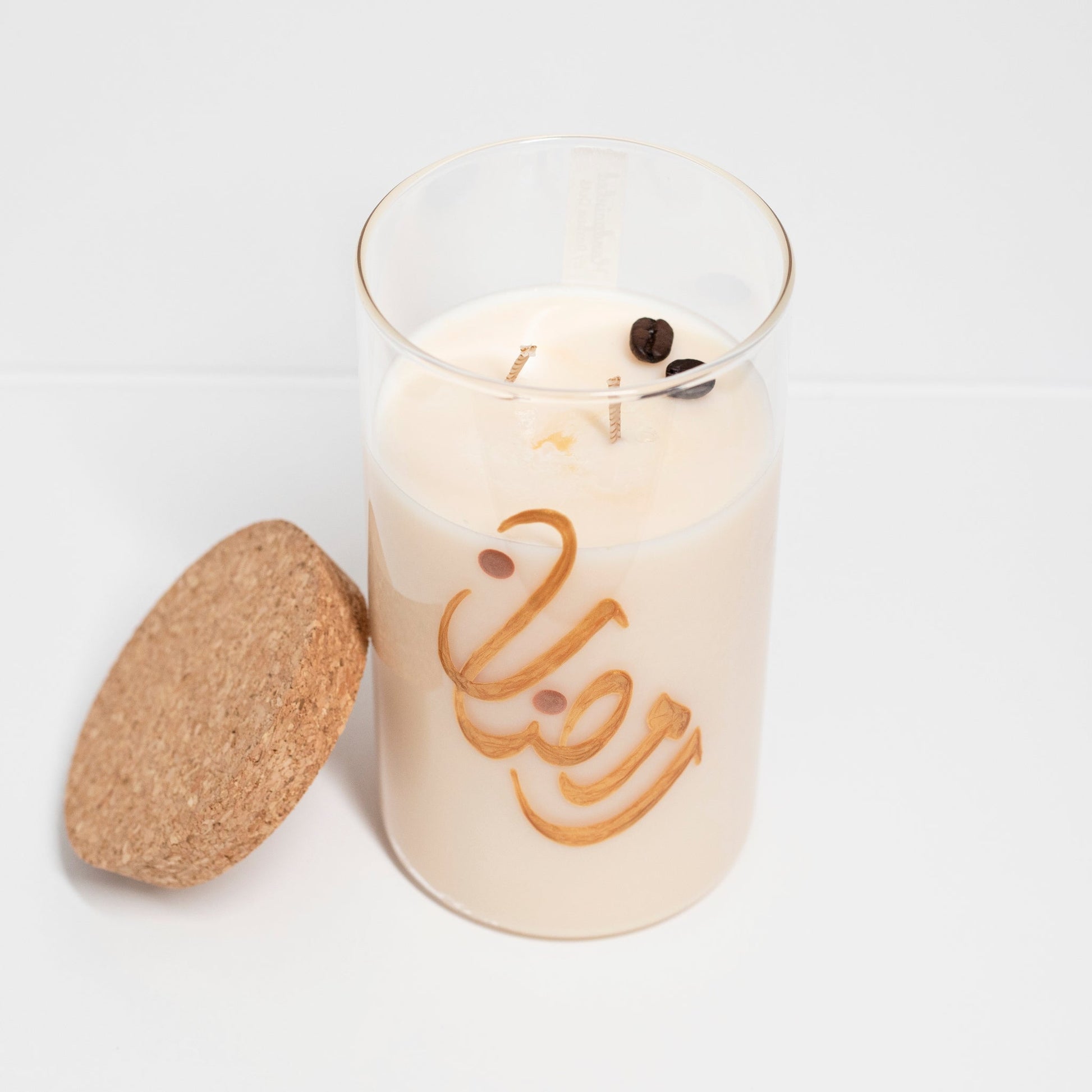 Ramadan Candle in Hand painted Jar, Brasilian Coffee and Cane, 750ml - Wonder Candles