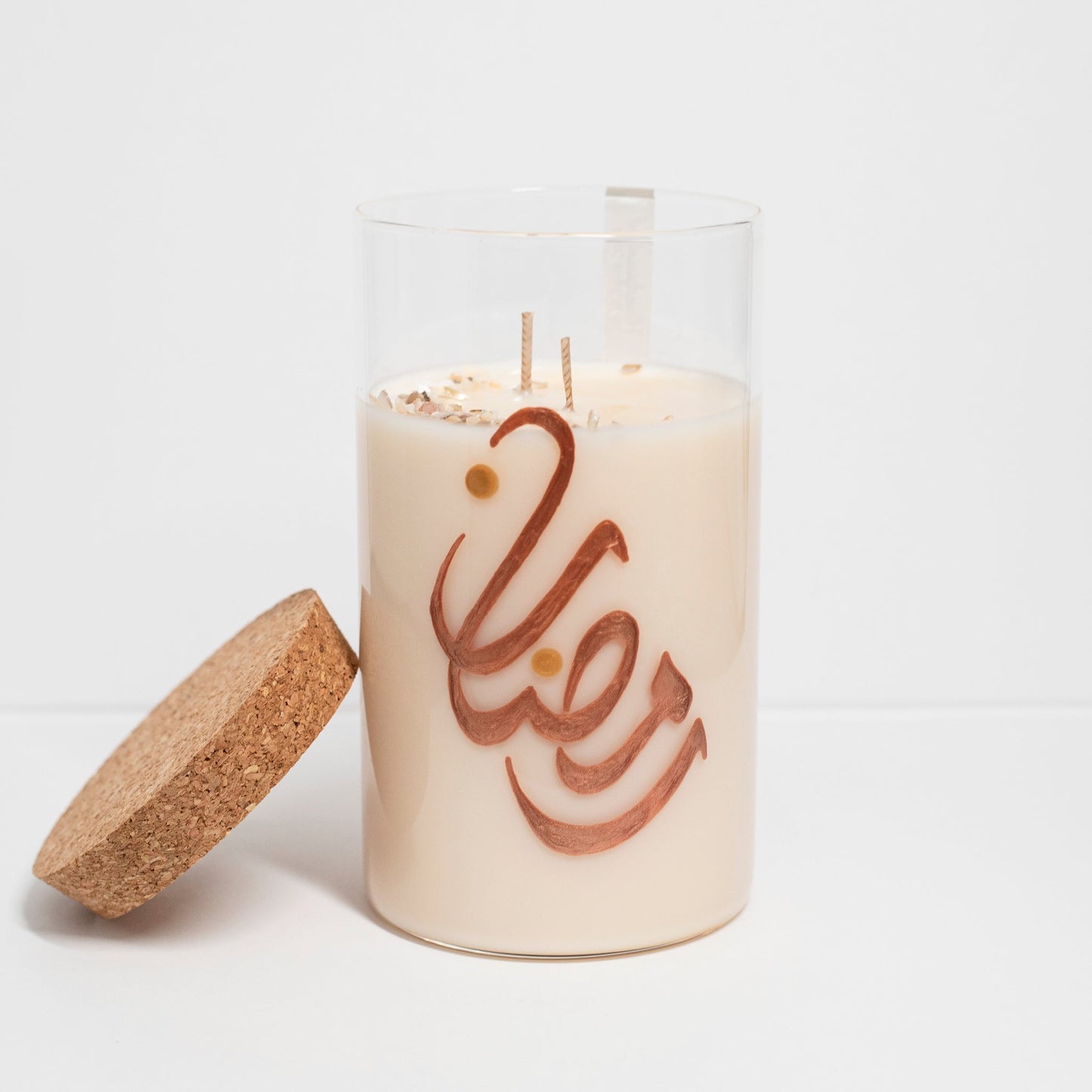 Ramadan Candle in Hand painted Jar, Creme Brulee, 750ml - Wonder Candles
