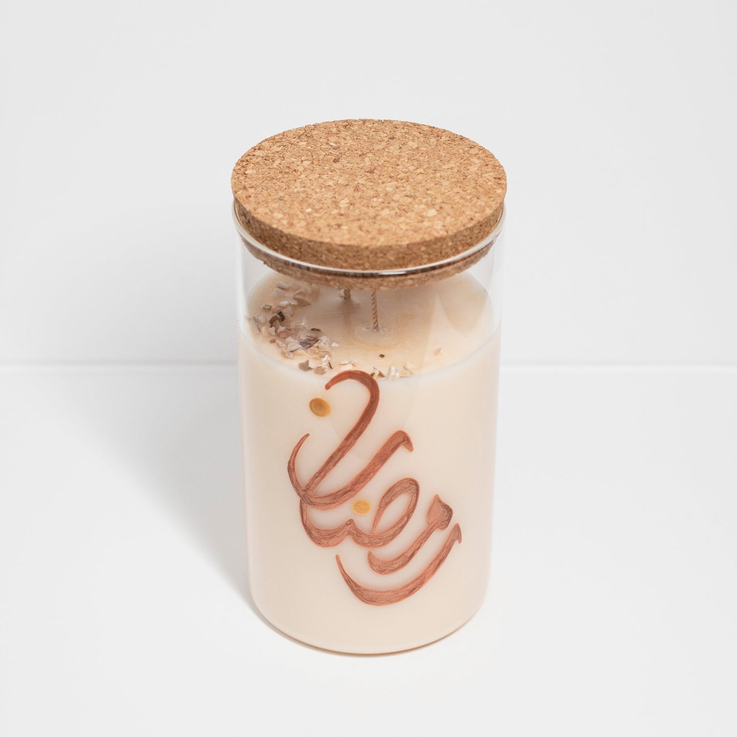 Ramadan Candle in Hand painted Jar, Creme Brulee, 750ml - Wonder Candles