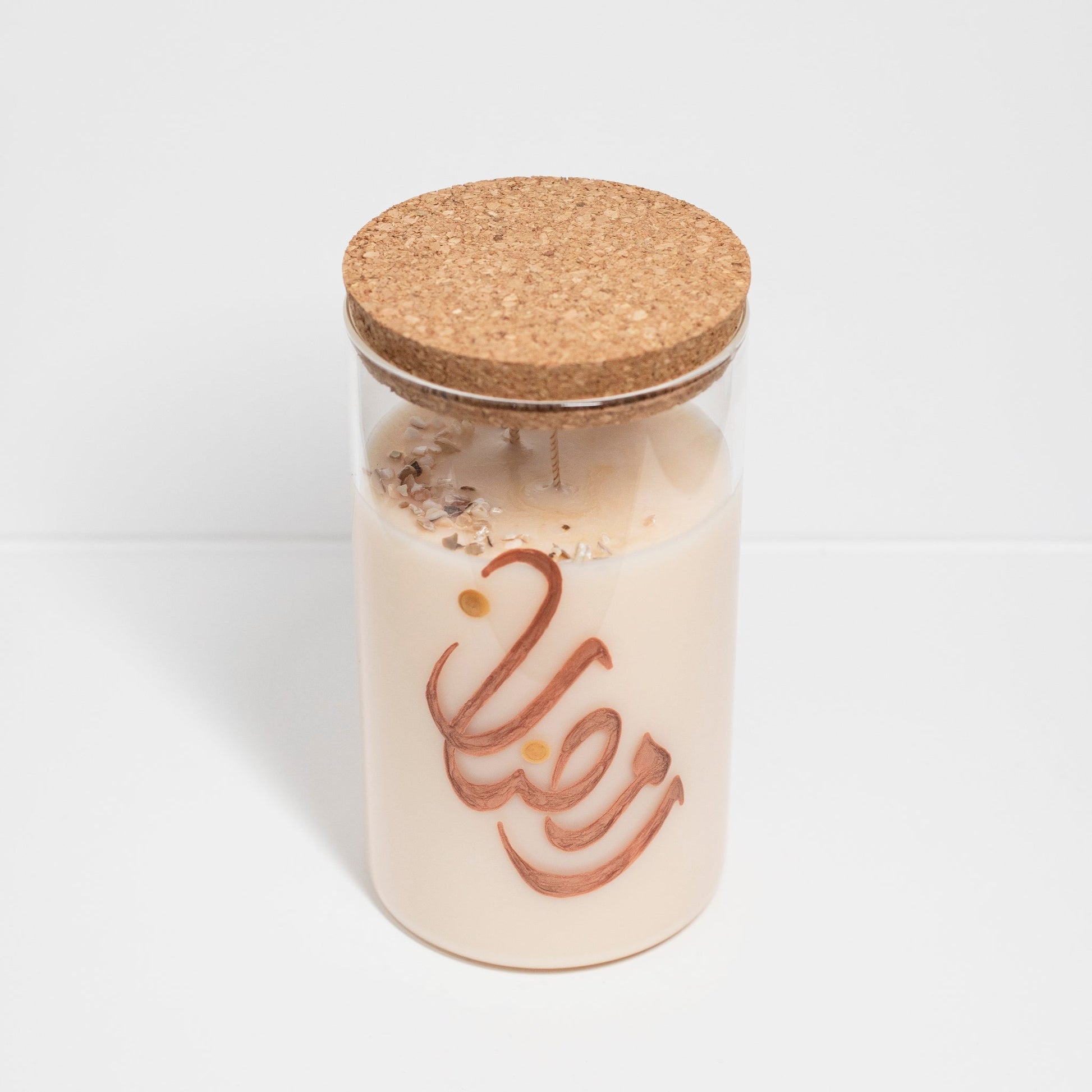 Ramadan Candle in Hand painted Jar, Creme Brulee, 750ml - Wonder Candles