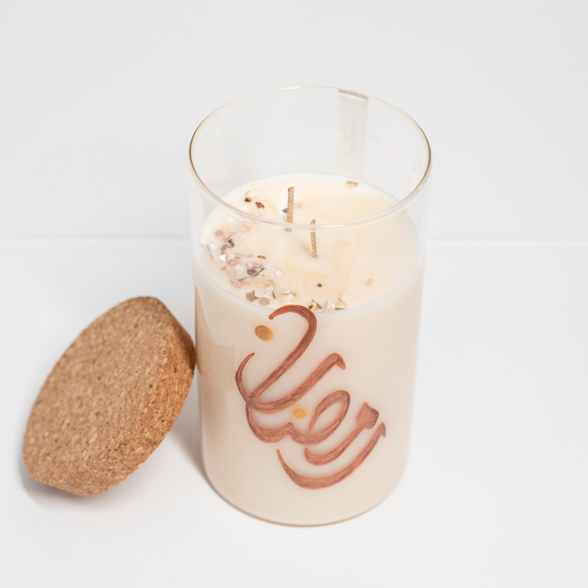 Ramadan Candle in Hand painted Jar, Creme Brulee, 750ml - Wonder Candles