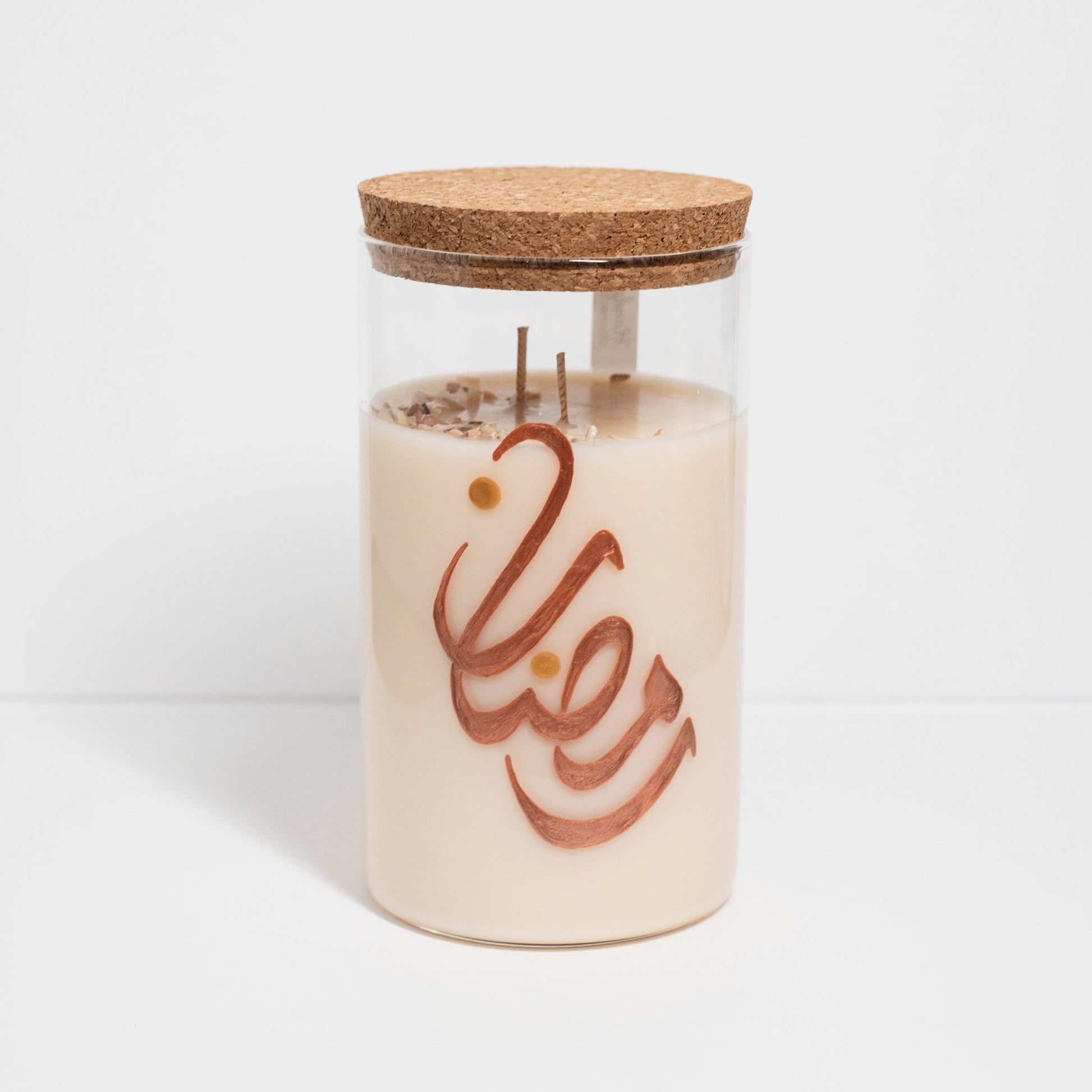 Ramadan Candle in Hand painted Jar, Creme Brulee, 750ml - Wonder Candles