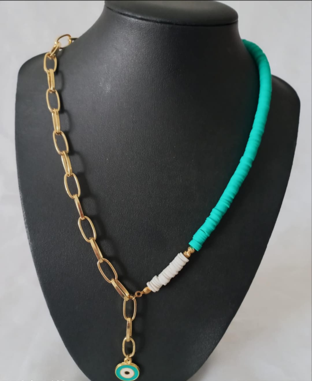 Rubber and Gold Plated Necklace