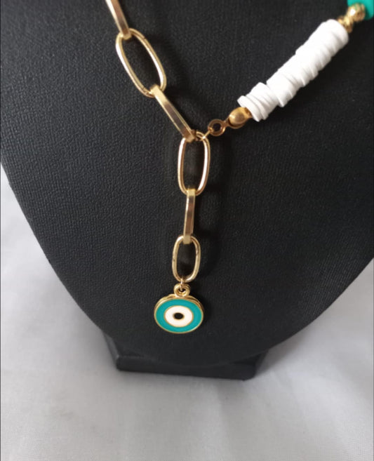 Rubber and Gold Plated Necklace