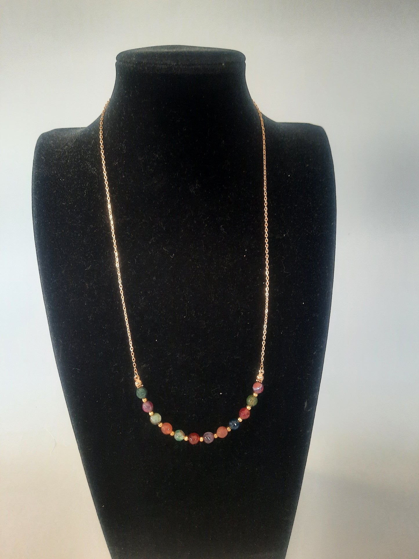 Gold plated agate necklace