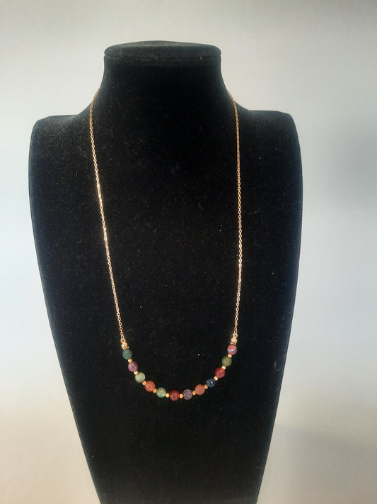 Gold plated agate necklace