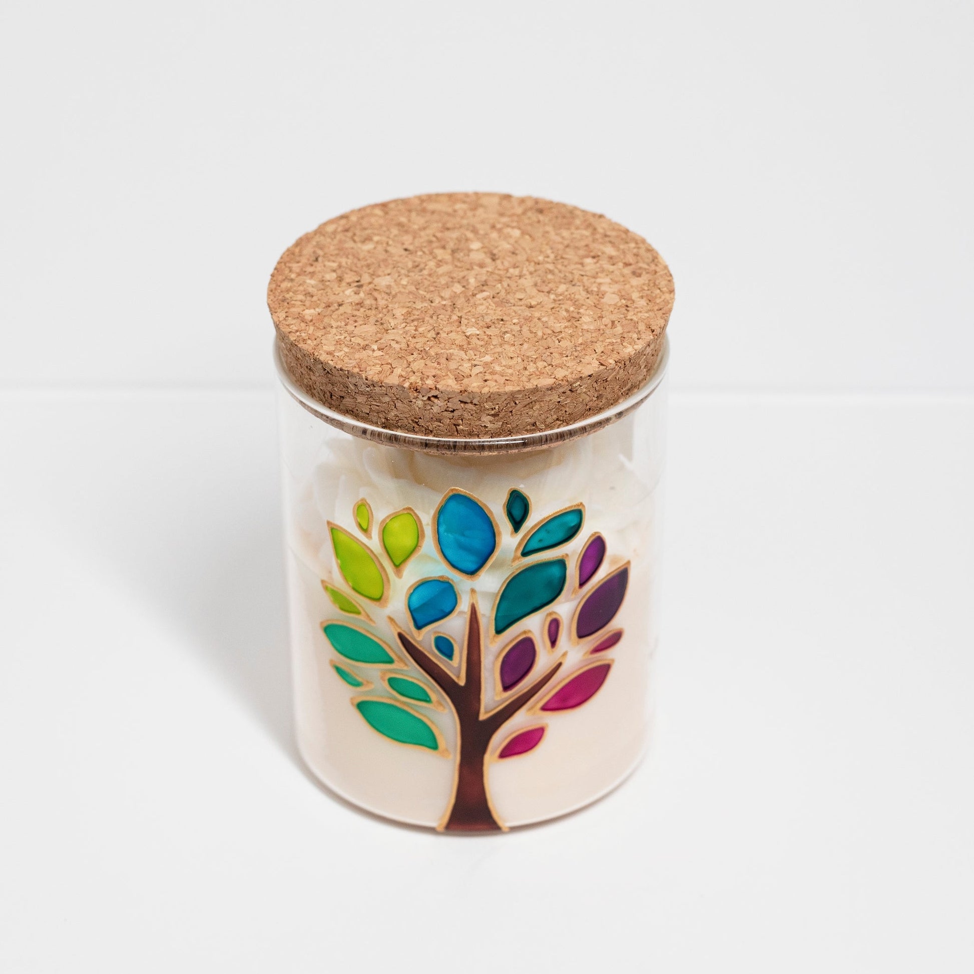 'Tree of Life' Hand painted Candle, Rose Water and Musk, 400ml - Wonder Candles