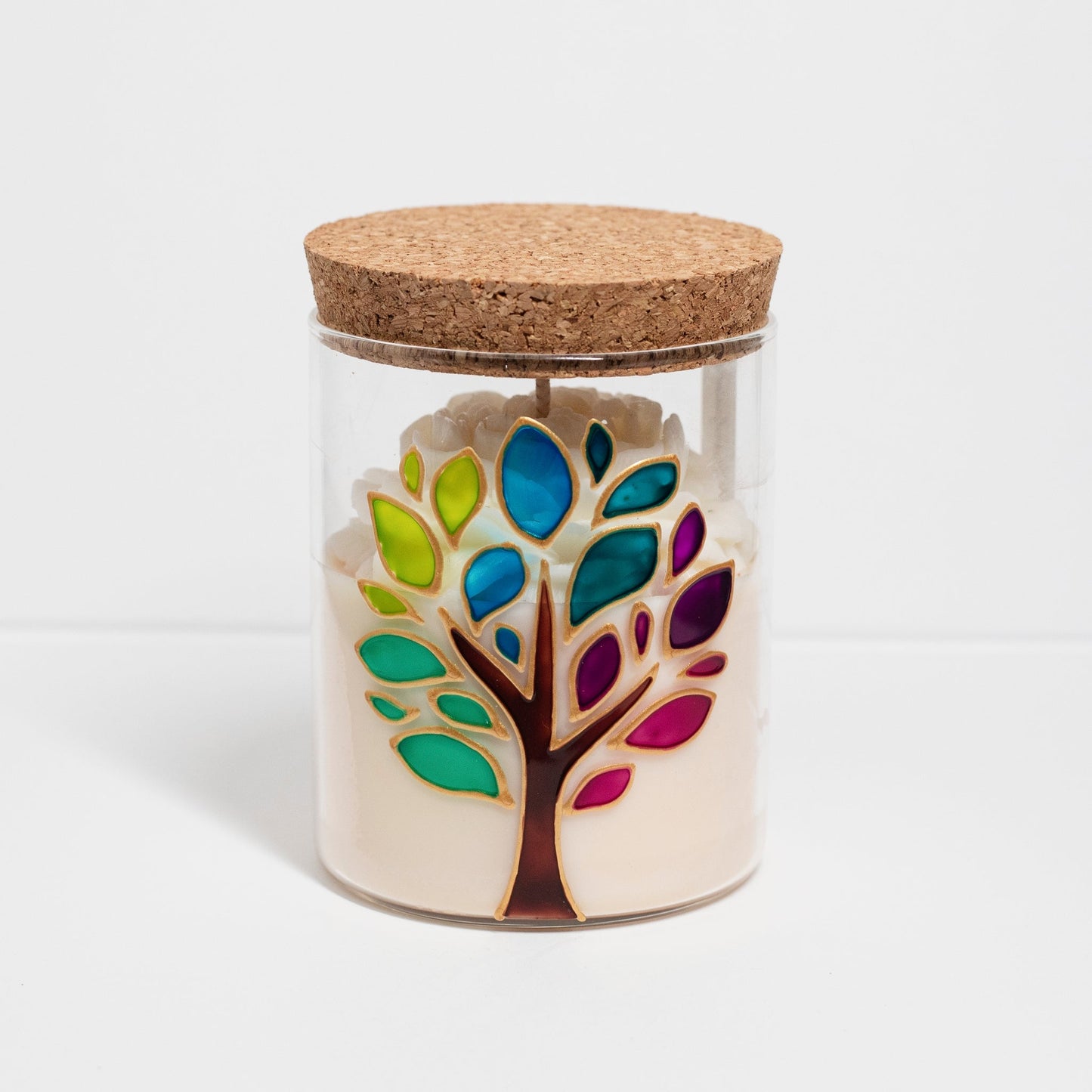 'Tree of Life' Hand painted Candle, Rose Water and Musk, 400ml - Wonder Candles
