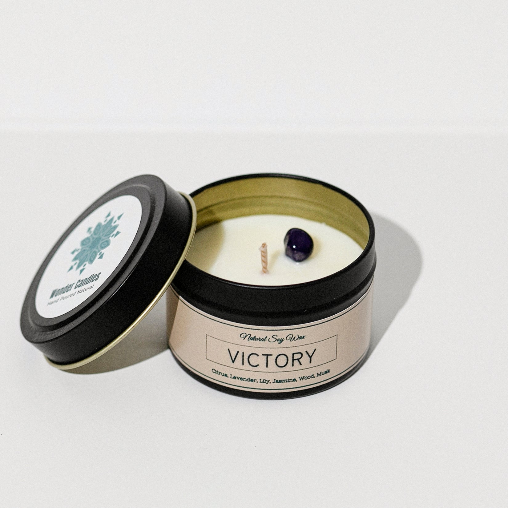 'Victory' Candle from 'Balance' Collection, Citrus with Flowers and Musk, 130ml - Wonder Candles